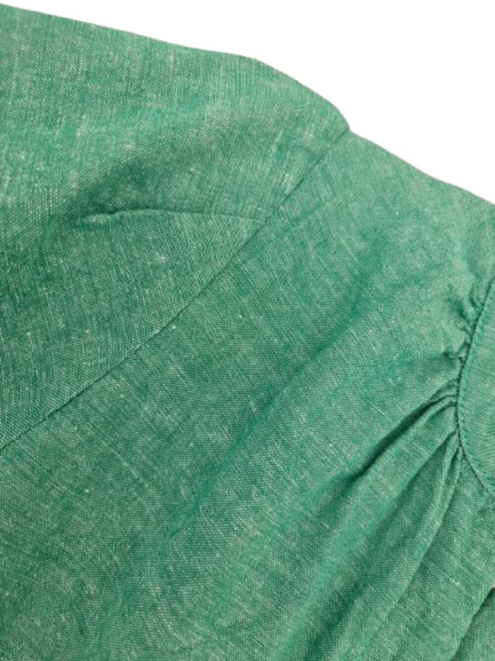 Tuckernuck Sea Green Crawford Mini Dress Linen Blend Ruffle SZ Small - Picture 4 of 12